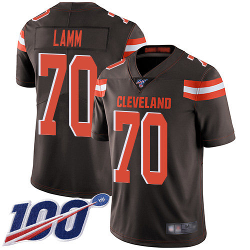 Cleveland Browns Kendall Lamm Men Brown Limited Jersey #70 NFL Football Home 100th Season Vapor Untouchable->youth nfl jersey->Youth Jersey